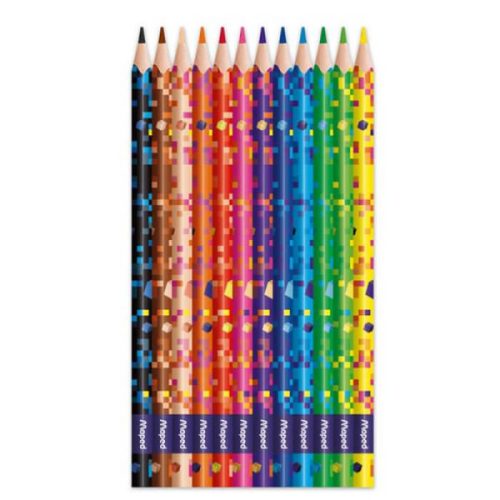MAPED Pixel háromszögletű színesceruza készlet - 12 darabos