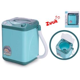 Műanyag mosógép hanggal 14cm kék