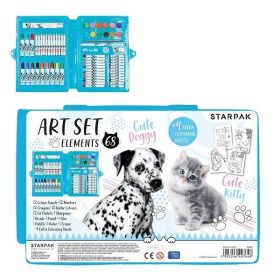 Cicás-kutyás rajzkészlet 68 db-os