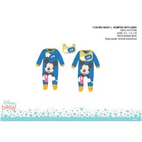 Disney Mickey egér baba rugdalózó előkével 3-6 hó